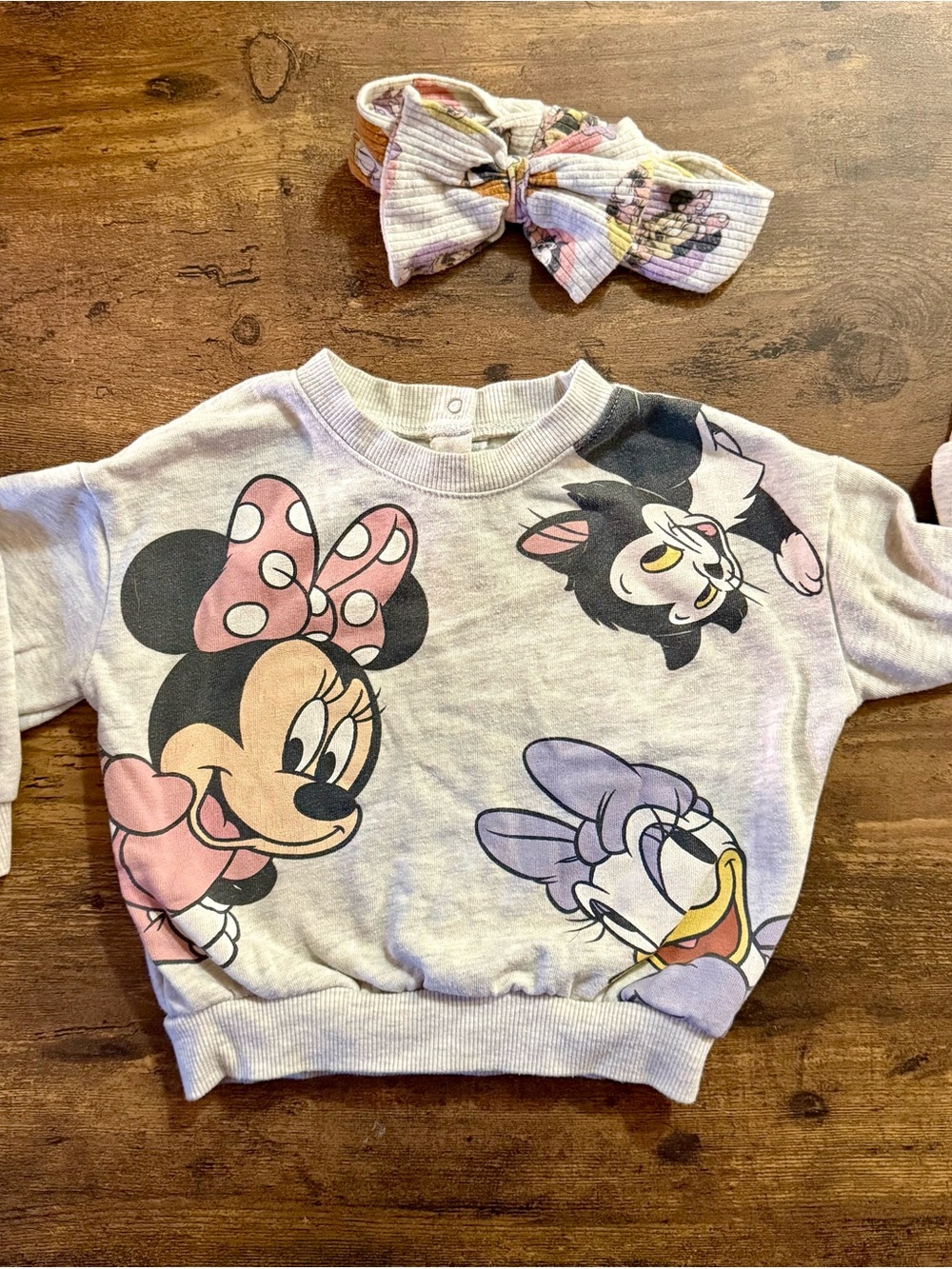 Disney Pastel Pink & Lavender Minnie, Daisy & Figaro Pullover
